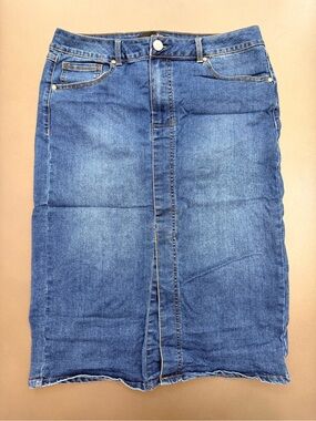 1822 Denim Classic Blue Denim Pencil Skirt - Size 12
